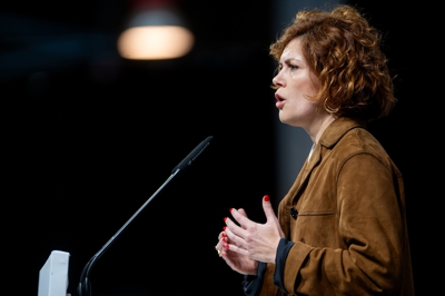 Elisenda Alamany intervén durante a clausura do 30º Congreso de Esquerra Republicana (ERC), a 16 de marzo de 2025 (Lorena Sopêna/Europa Press)
