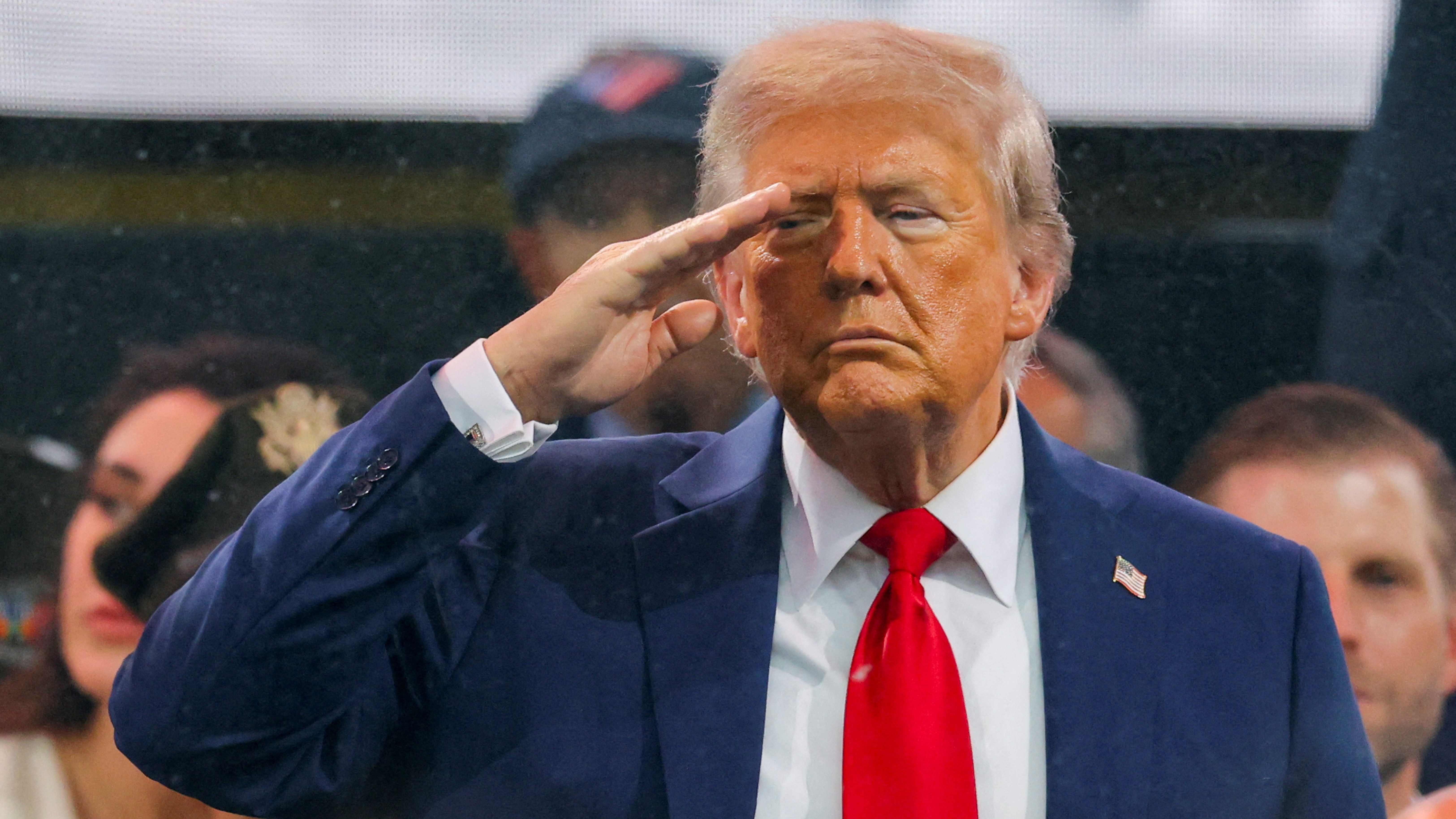 Trump no desfile do 250 aniversario do Exércitos dos EUA. REUTERS/Carlos Barria