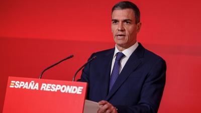 Pedro Sánchez, durante a súa comparecencia do pasado día 12 EFE/Daniel Gonzalez