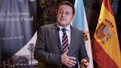 Álvaro García Ortiz na clausura da escola de verán do Ministerio Fiscal (Gustavo de la Paz / Europa Press)