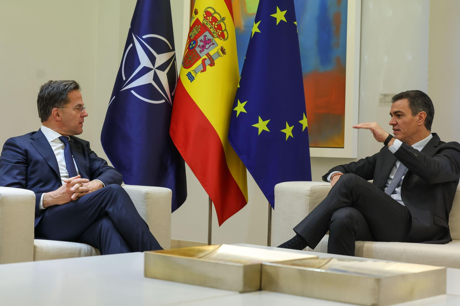 Sánchez e Rutte nunha imaxe de arquivo. EFE/Kiko Huesca