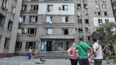 Un dos edificios de apartamentos danado no ataque (REUTERS / Mykola)