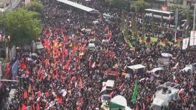 Imaxe aerea do funeral celebrado polas vítimas da 