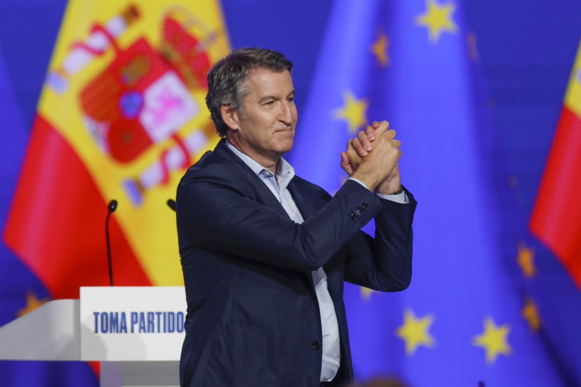 Núñez Feijóo, durante a sesión de clausura do XXI Congreso do PP (EFE/Javier Lizón)