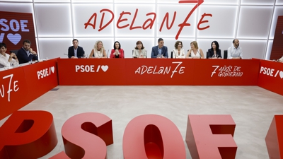 O presidente do Goberno e secretario xeral do PSOE, Pedro Sánchez, na reunión da Comisión Executiva Federal do PSOE este luns en Madrid (EFE/Chema Moya)