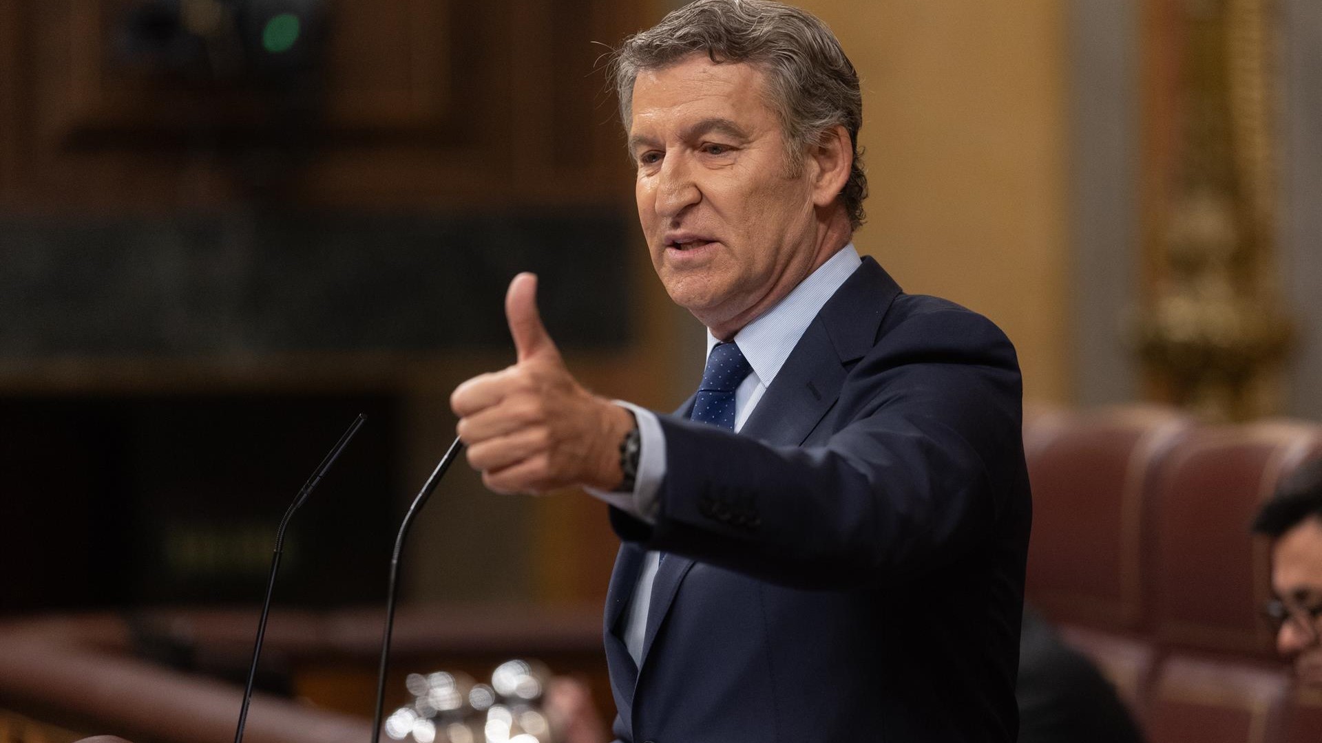 Núñez Feijóo, durante a súa resposta a Sánchez ( Eduardo Parra - Europa Press)