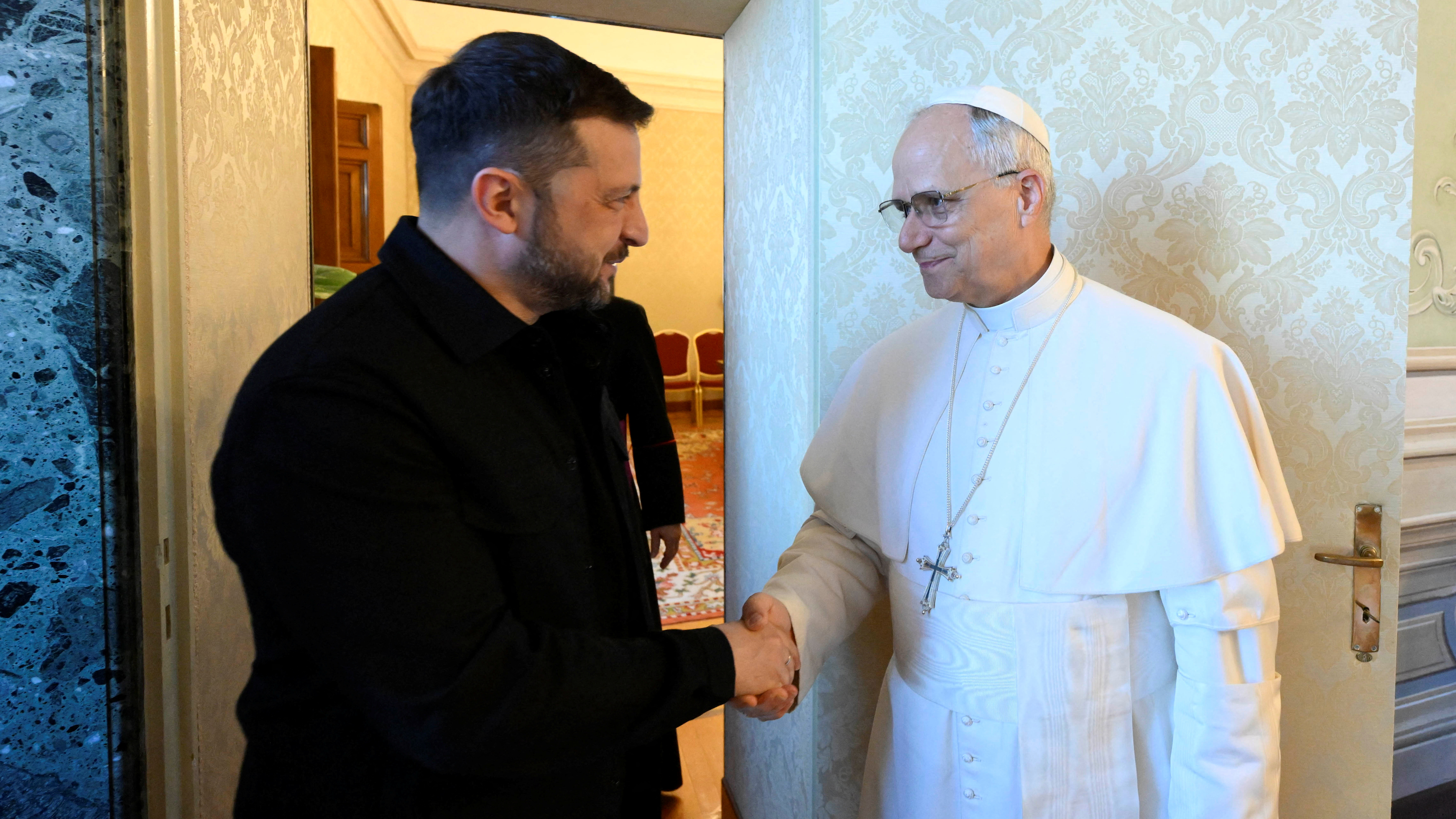 O presidente ucraíno, Volodimir Zelenski, reúnese co papa León XIV O Vaticano/Francesco Sforza/via REUTERS