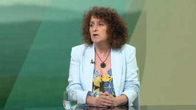 A alcaldesa de Santiago, durante a entrevista no 'Bos Días' da Televisión de Galicia