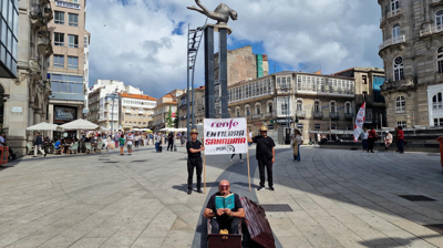 Imaxe da protesta este luns en Vigo. EUROPA PRESS/Pedro Davila