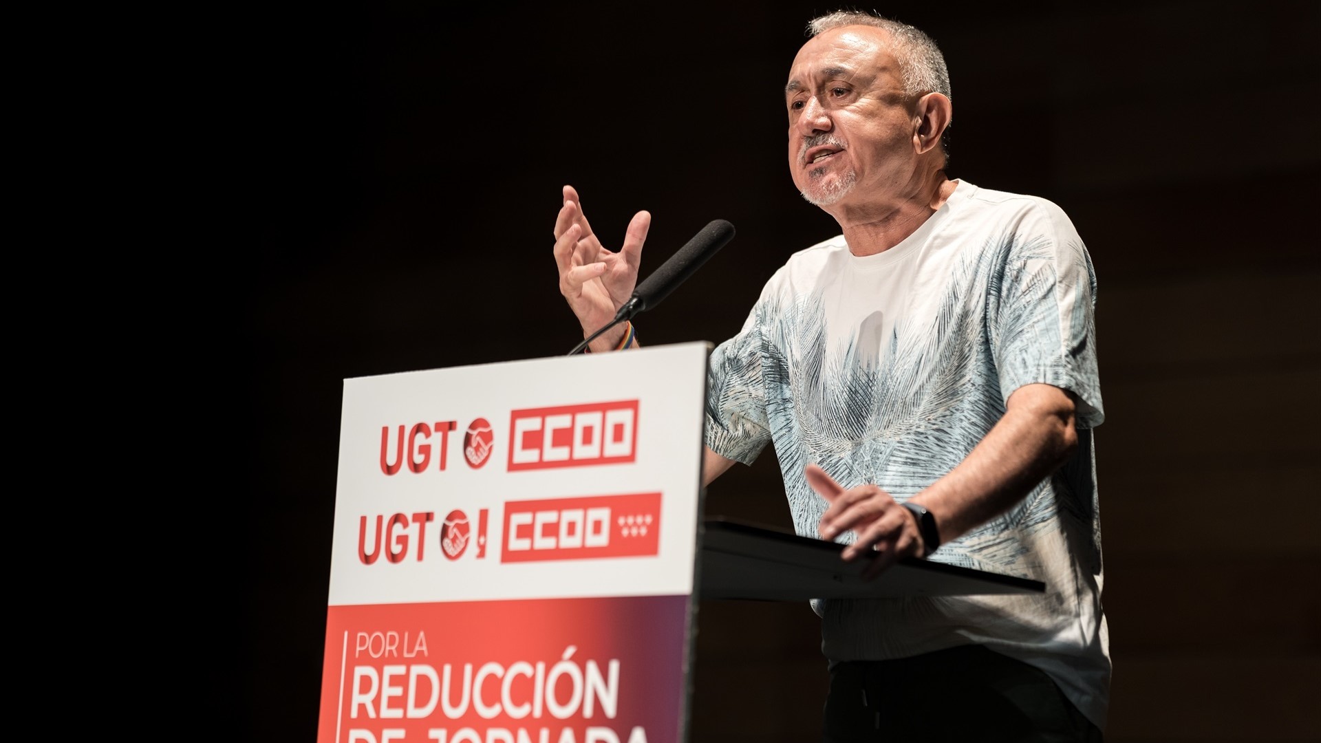 O secretario xeral de UGT, Pepe Álvarez, durante unha asemblea de delegados sindicais / Diego Radamés / Europa Press
