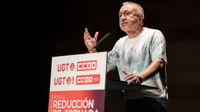 O secretario xeral de UGT, Pepe Álvarez, durante unha asemblea de delegados sindicais / Diego Radamés / Europa Press
