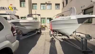 As embarcacións incautadas en Cádiz e Rota.  Guardia Civil