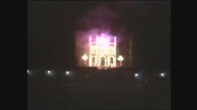 A primeira retransmisión dos Fogos do Apóstolo na Televisión de Galicia na noite do 24 de xullo de 1985