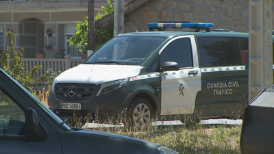 A Garda Civil no lugar do atropelo, O Toxal, Sabucedo, concello de Porqueira