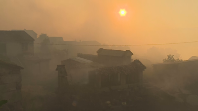 Os veciños de Lobios están preocupados pola proximidade do incendio do Gerés