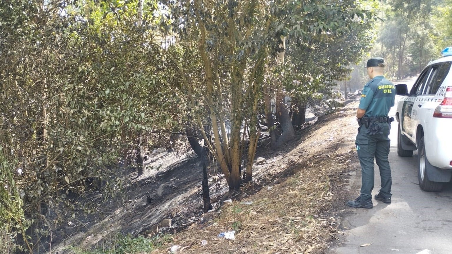 Incendio en Poio (Europa Press/Garda Civil de Pontevedra)