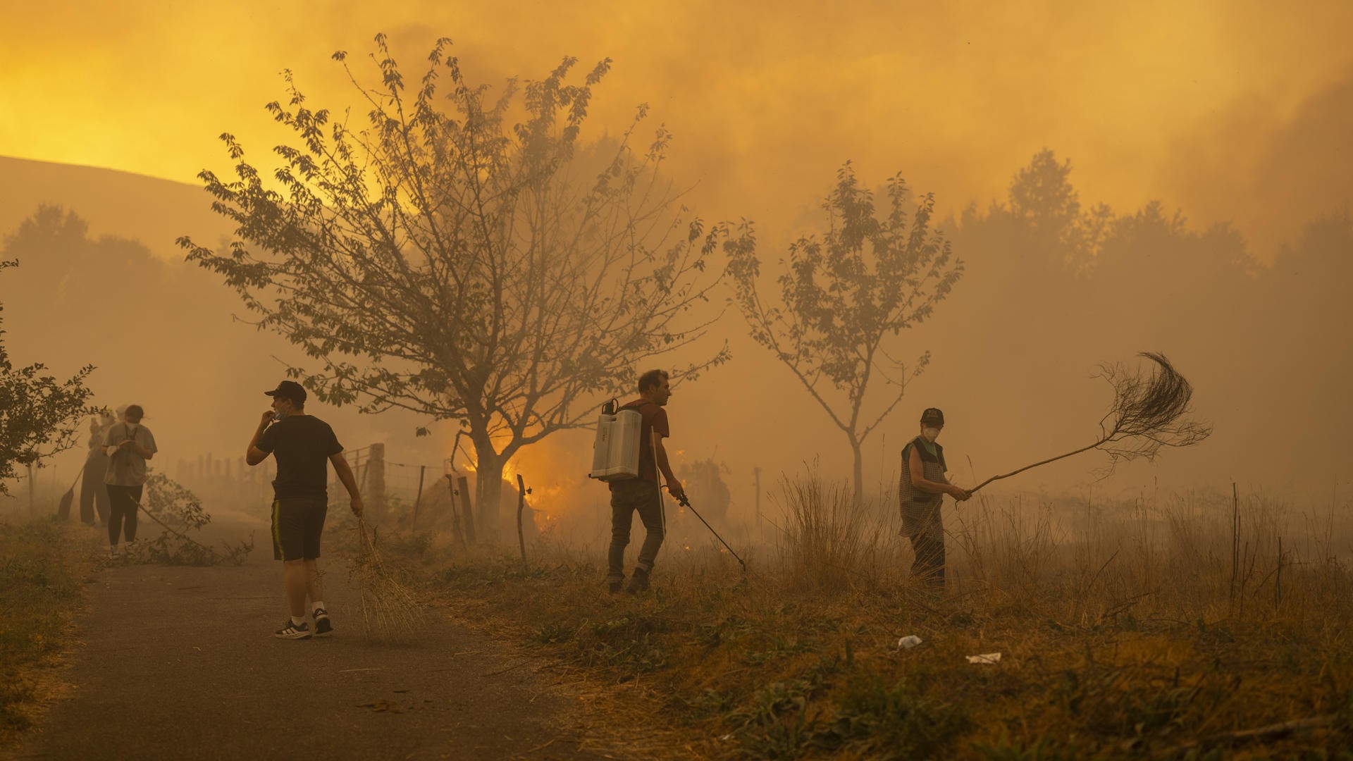 Incendio en Carballeda de Avia este mércores (EFE/ Brais Lorenzo)