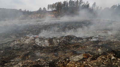 Vista do incendio na Rúa, Ourense (Eliseo Trigo/EFE)