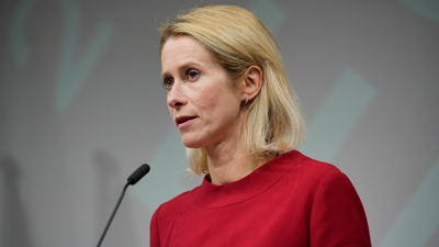 A Alta Representante de Asuntos Exteriores e Política de Seguridade, Kaja Kallas, durante unha conferencia de prensa/Emil Helms/Reuters