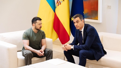Sánchez e Zelenski, nunha imaxe de arquivo dunha xuntanza na Moncloa (Carlos Luján-Europa Press-Arquivo)