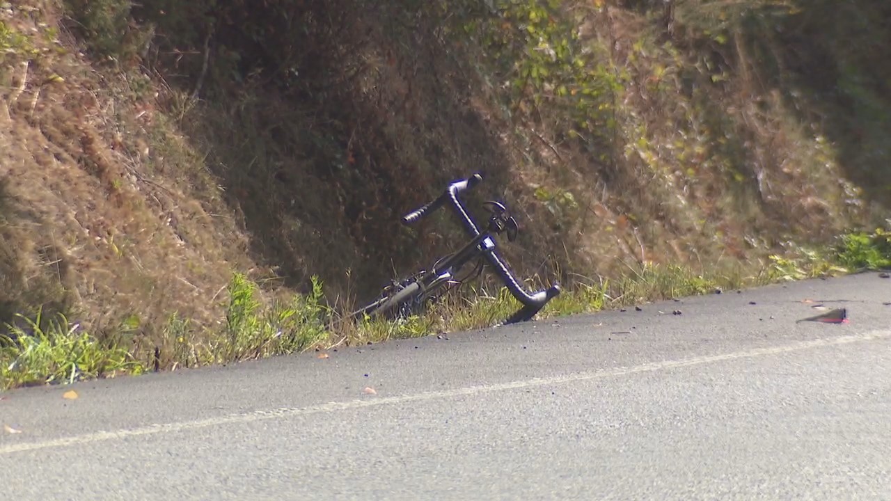 Imaxe da bicicleta en que circulaba o falecido