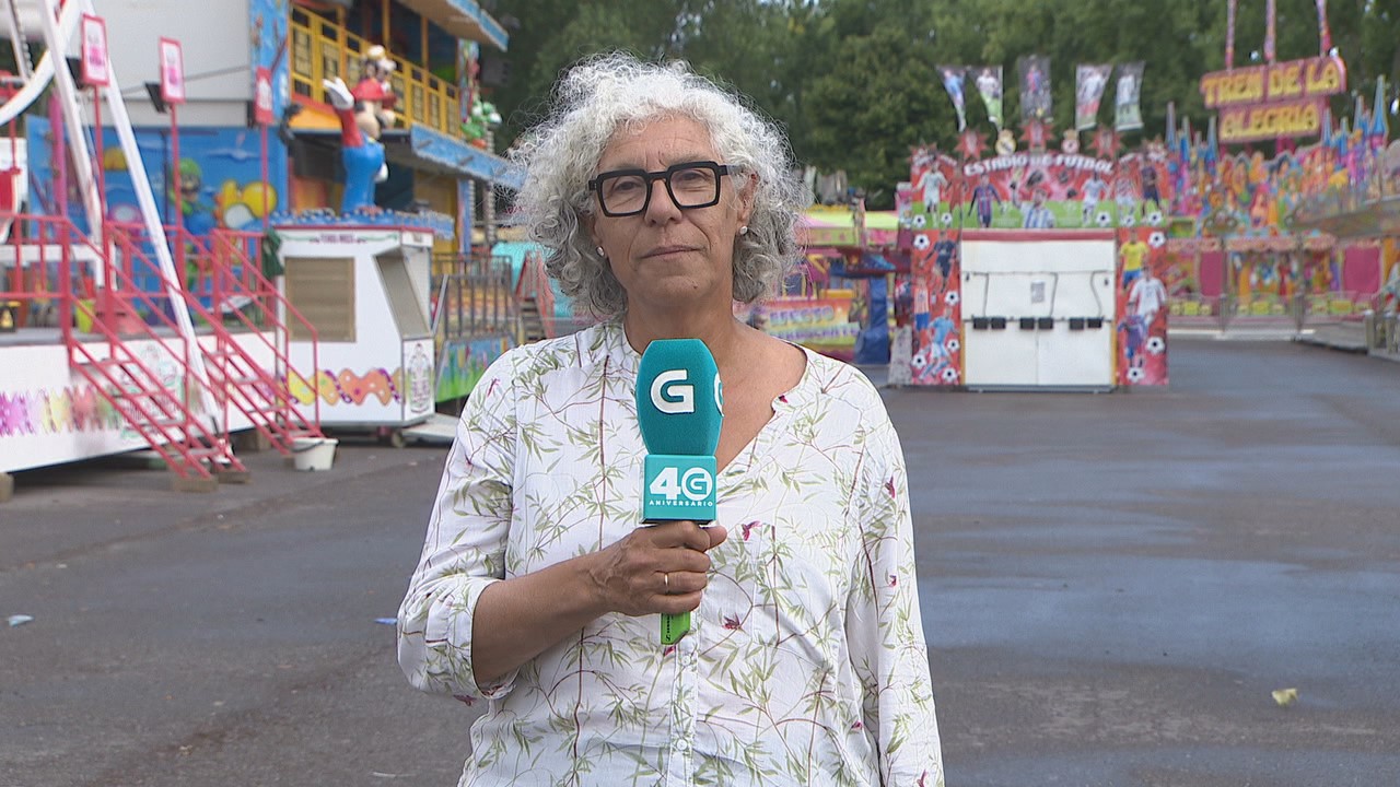 A xornalista Cristina Lombao, nunha imaxe de arquivo informando das festas do San Froilán