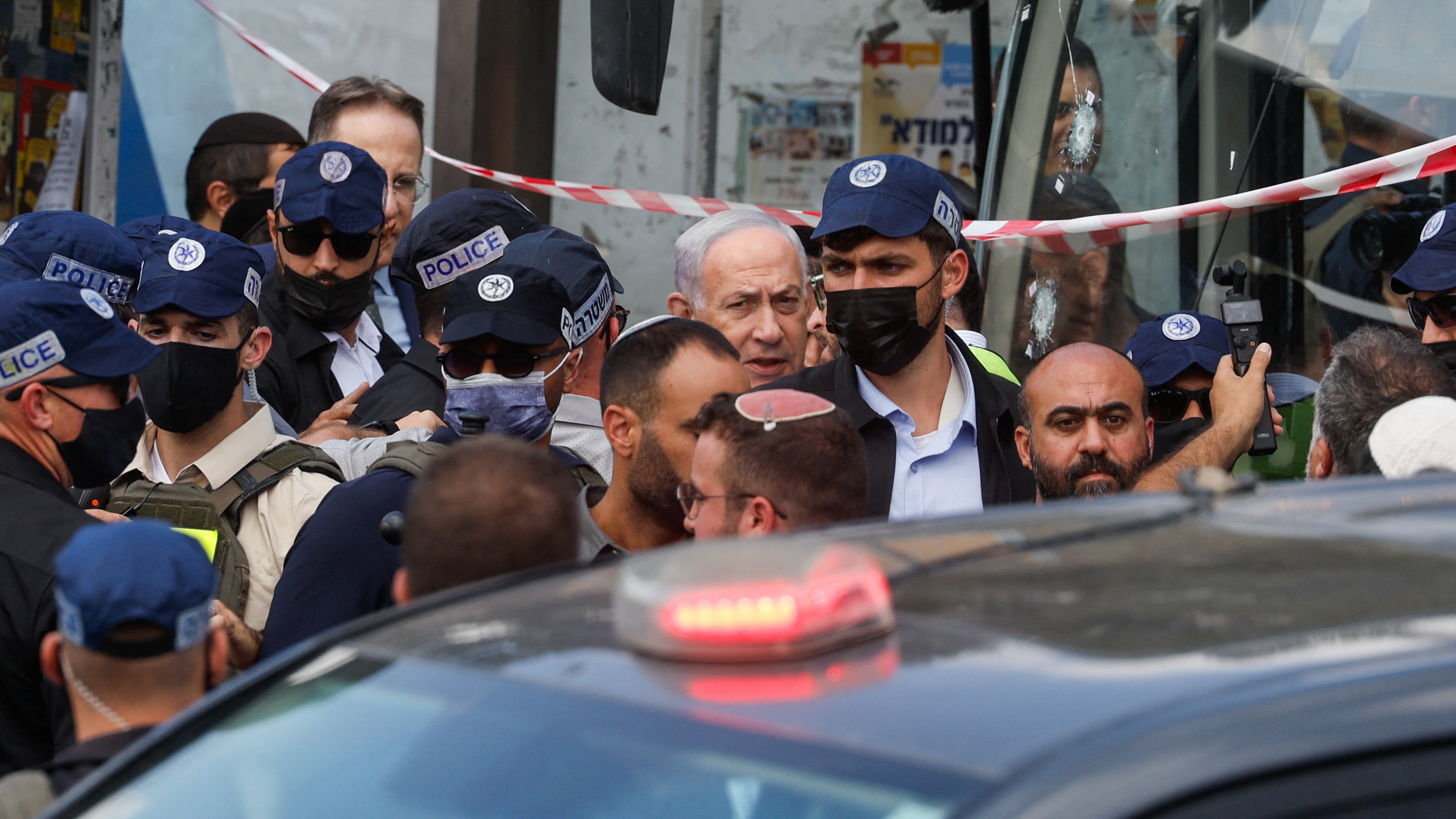 Netanyahu, no lugar do suceso (REUTERS/Ammar Awad)