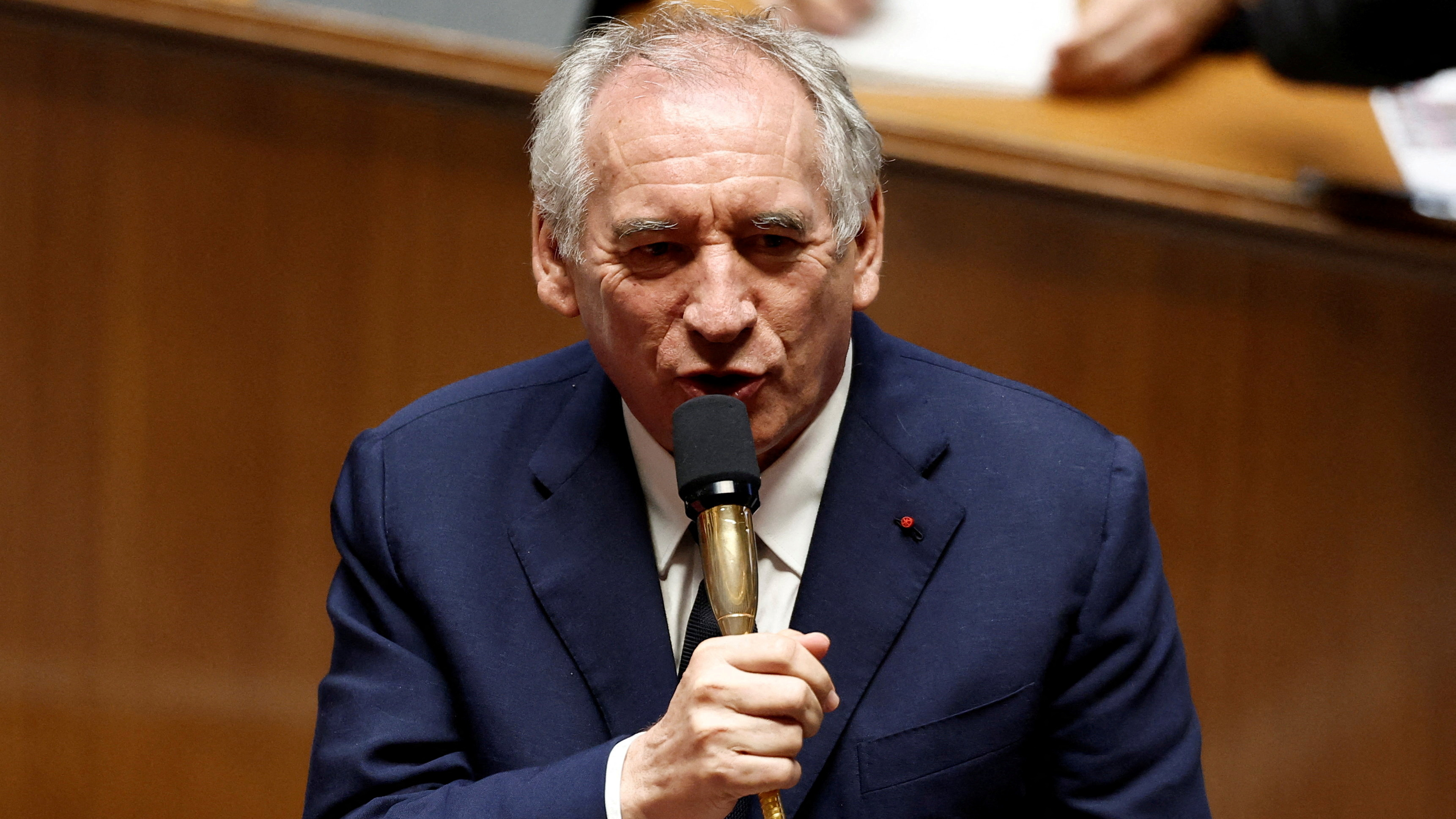 Francois Bayrou na súa comparecencia este luns ante a Asemblea Nacional. REUTERS/Benoit Tessier