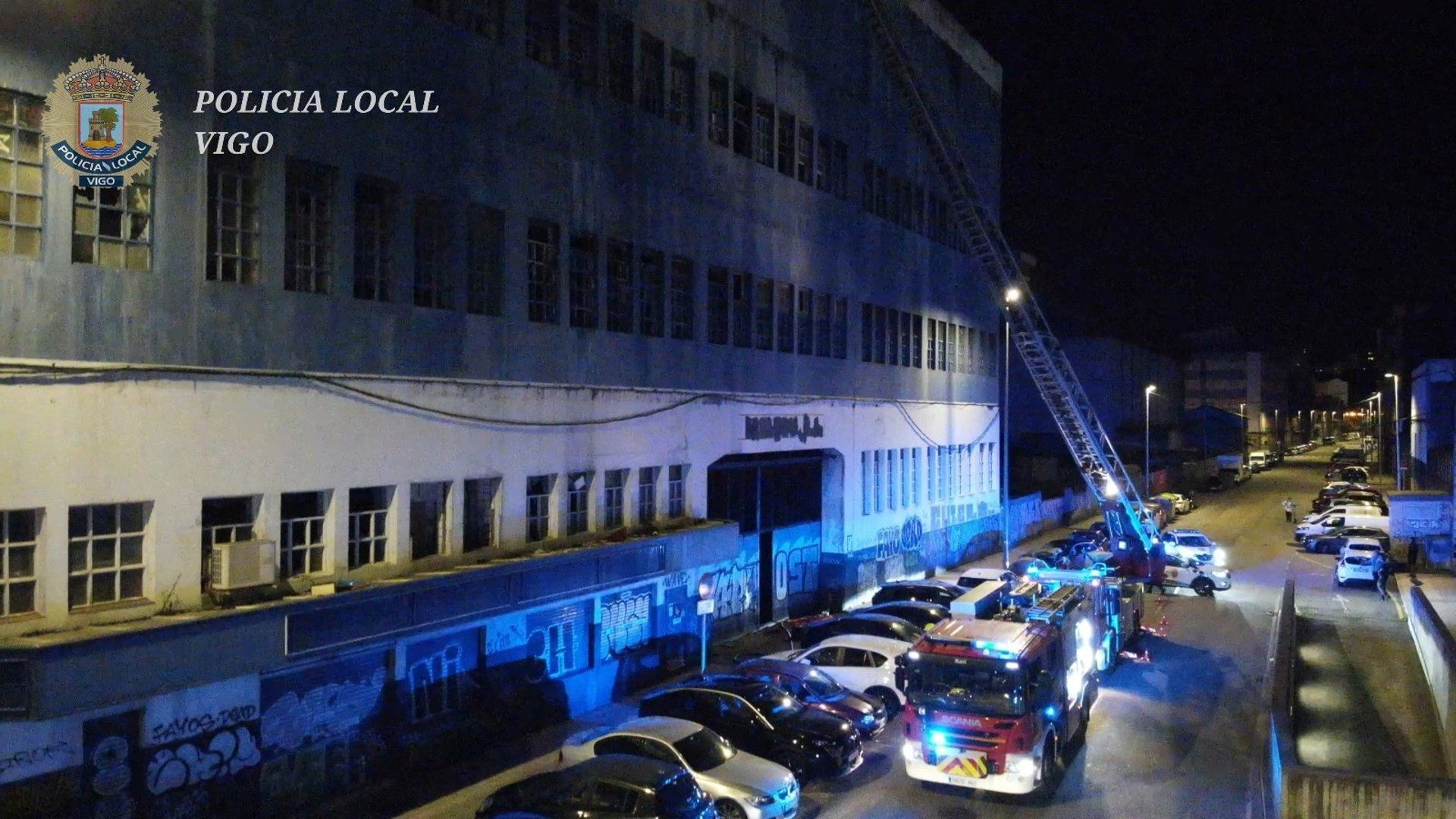 Na rúa Jacinto Benavente, na antiga nave de Pescanova/Policía Local de Vigo