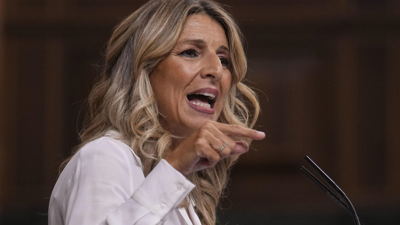 A vicepresidenta terceira e ministra de Traballo, Yolanda Díaz, intervén durante o pleno do Congreso dos Deputados/Borja Sánchez-Trillo/EFE
