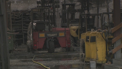 O incendio calcinou a estrutura da nave