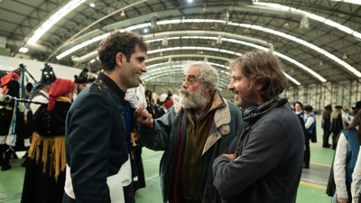 Un momento da rodaxe en Vigo do filme Rondallas