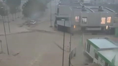 Rúas anegadas en Cuarte de Huerva, Zaragoza (Europapres)