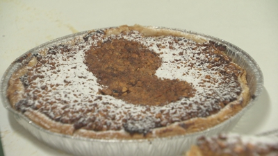 Detalle da torta feita con Faba de Lourenzá