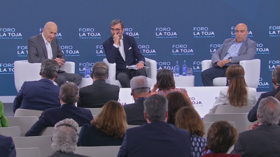 Olmert e Sinijlawi no foro da Toxa