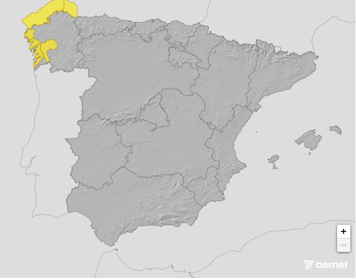 Imaxe do mapa de previsións da AEMET para este luns 20 de outubro