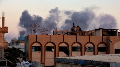 Ataque aéreo en Kham Yunis. REUTERS/Ramadan Abed