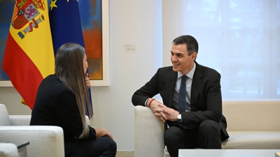 Sánchez e Miriam Nogueras, de Junts, nunha imaxe de arquivo