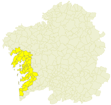 Mapa de avisos de MeteoGalicia para este martes