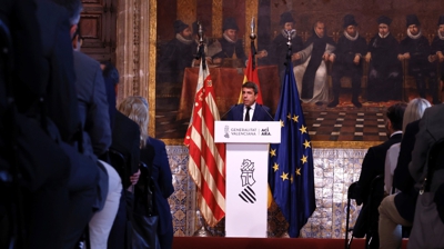 Carlos Mazón na comparecencia de este mércores (Europa Press/Rober Solsona)