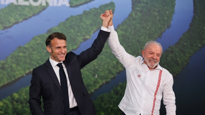 Lula, co presidente francés Macron (REUTERS/Anderson Coelho)