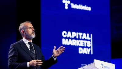 O presidente de Telefónica, Marc Murtra, durante a presentación do 'Día do investidor' da compañía, o 4 de novembro de 2025, en Madrid (Telefónica vía Europa Press)
