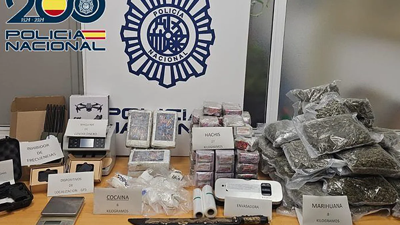 Droga confiscada pola Policía Nacional ao narcotraficante cambadés (CNP-Diario ABC)