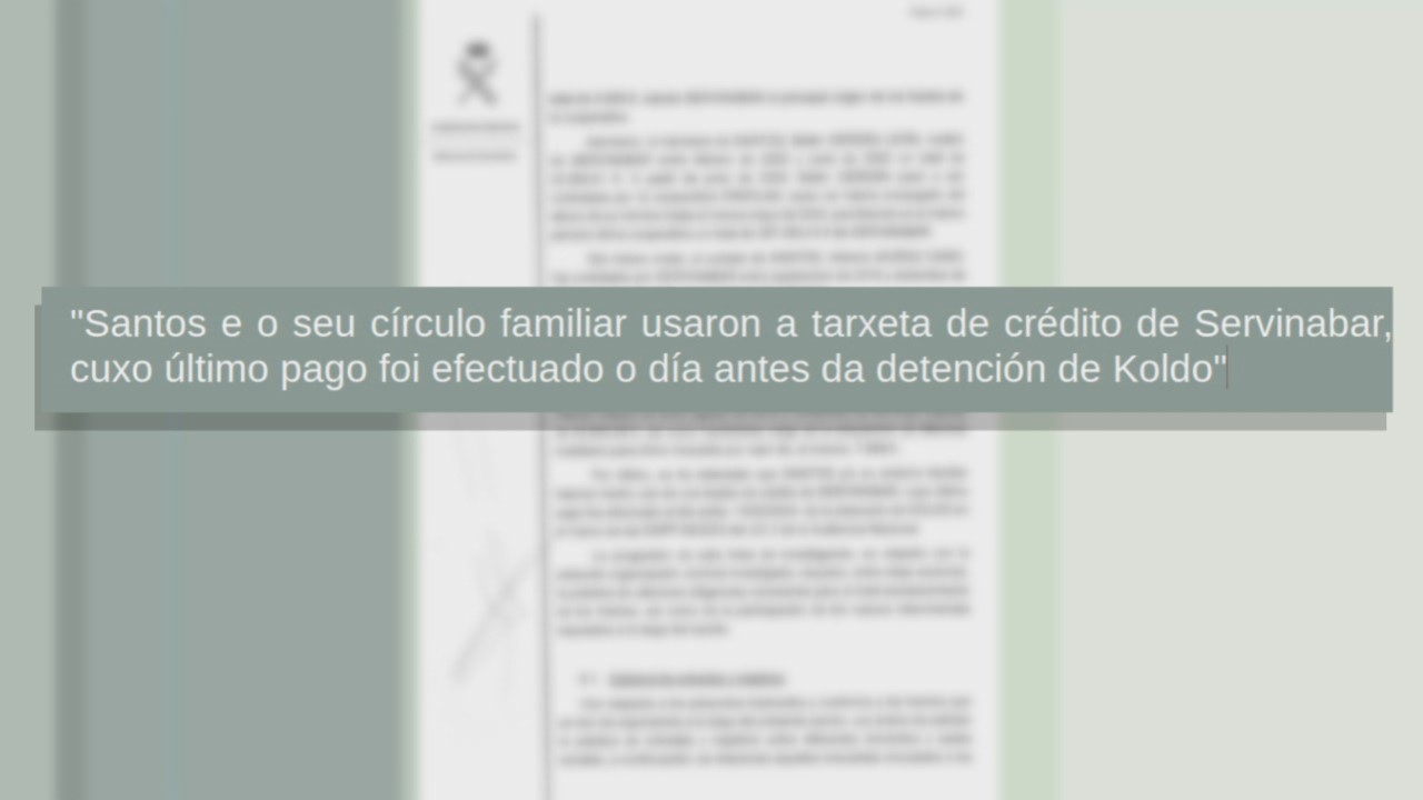 O informe da UCO sinala que Cerdán e a súa familia usaron unha tarxeta de Servinabar ata a detención de Koldo García