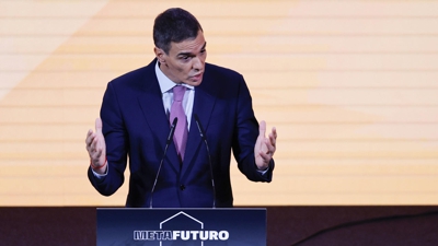 Pedro Sánchez no congreso Metafuturo organizado por Atresmedia en Madrid (EFE)/Demanda de citación no Congreso dos responsables de Meta