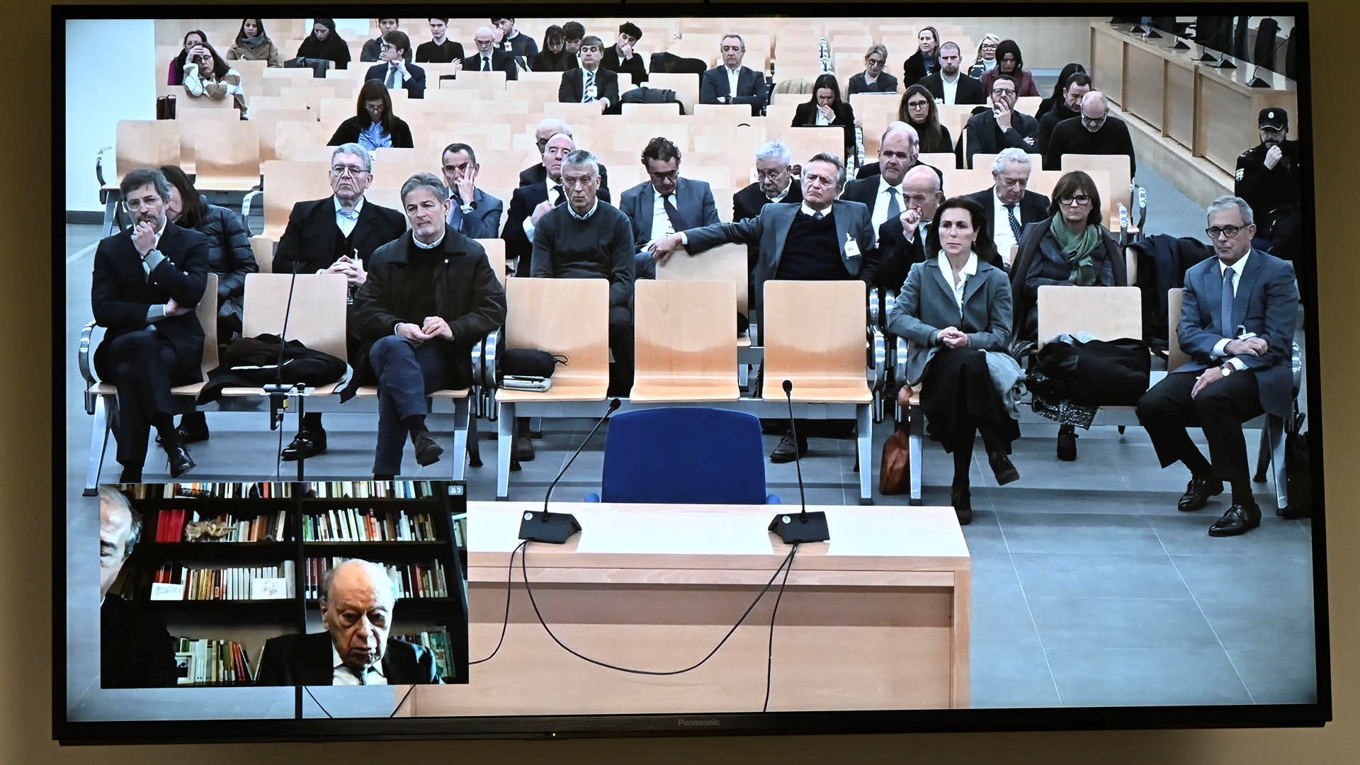 Jordi Pujol intervén no xuízo por videoconferencia (EFE/ Fernando Villar)