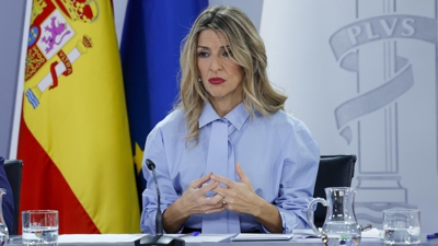 Yolanda Díaz durante a conferencia de prensa posterior ao Consello de Ministros de este martes (EFE/Zipi)