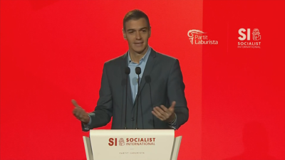 Pedro Sánchez na súa intervención deste sábado diante da Internacional Socialistas en la Valeta, Malta
