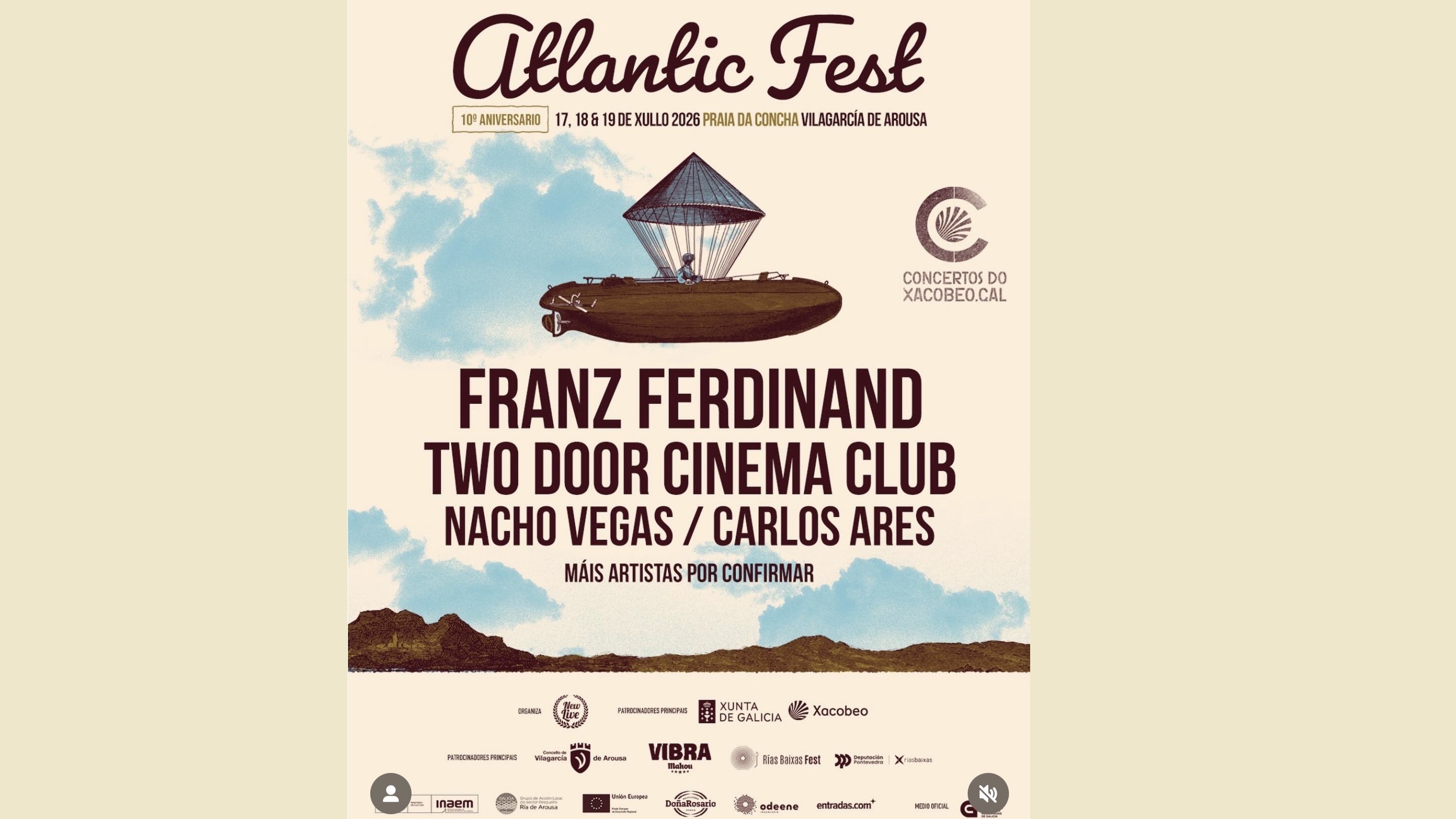 Cartel provisional do Atlantic Fest 2026 xa que se prevén novas incorporacións