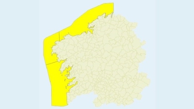 Mapa Galicia, costa da morte afectada por aviso (EUROPAPRESS)